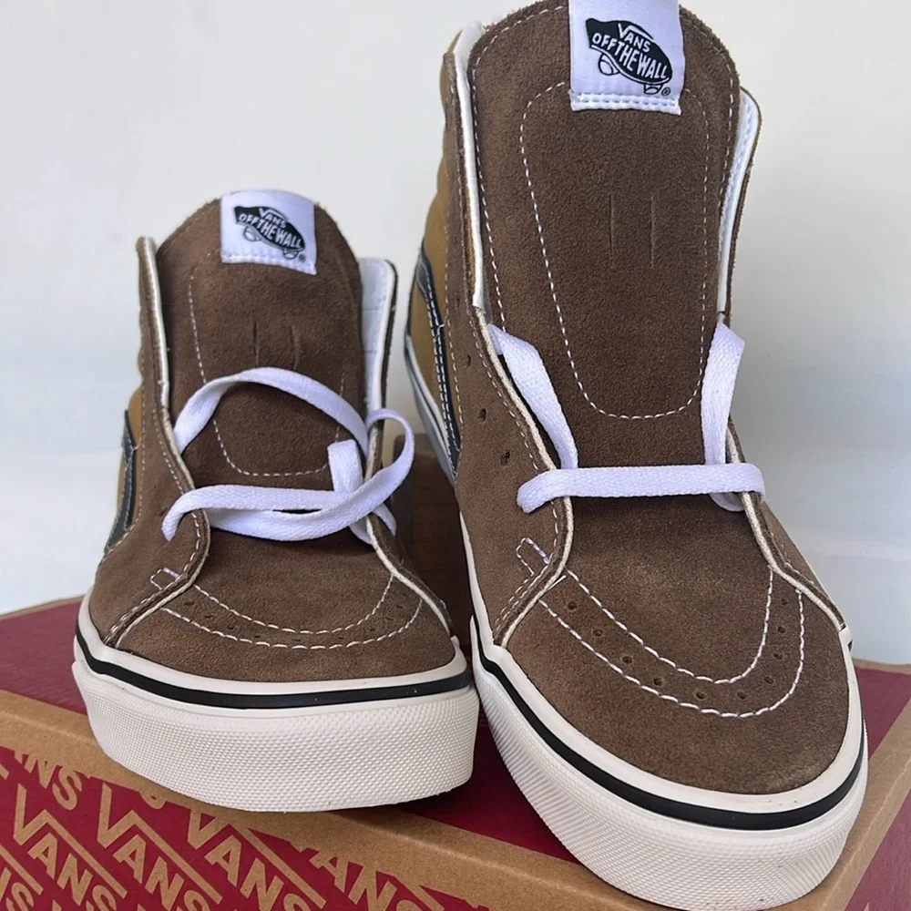 Vans WMNS Sk8-Hi Canvas/ Suede Pop Browm/Mu VN000CHXBF0 Sneakers